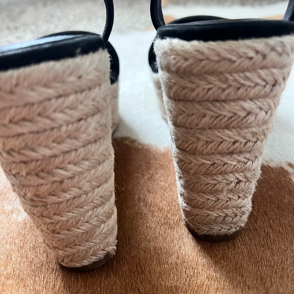 Deltan Everly (Black) Espadrille Wedge Sandals - 7.5 Like New - Picture 9 of 11